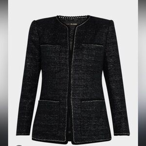 Kobi Halperin "Teigen" jacket in metallic tweed with chain and braid trim